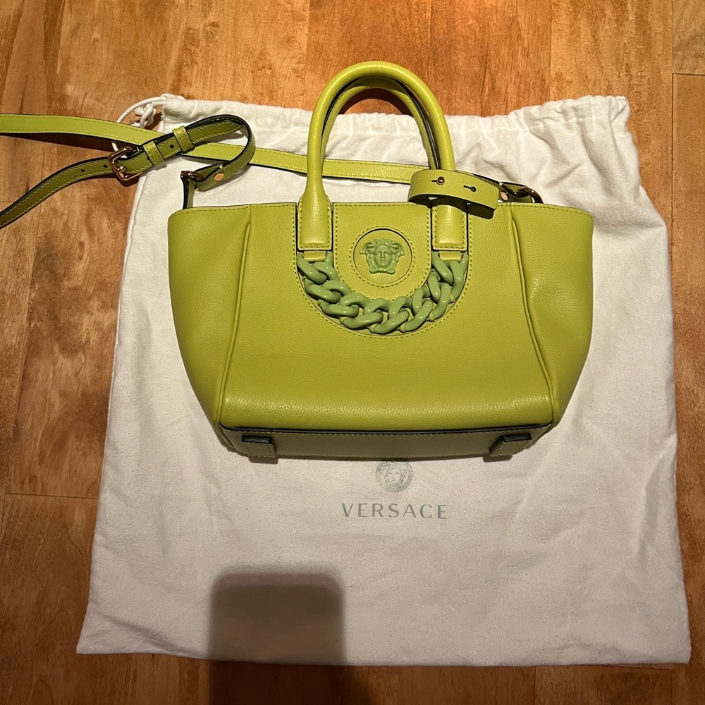 Versace la Medusa small green tote
